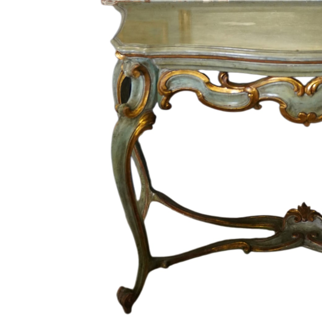 Italian Painted Console and Mirror - 5