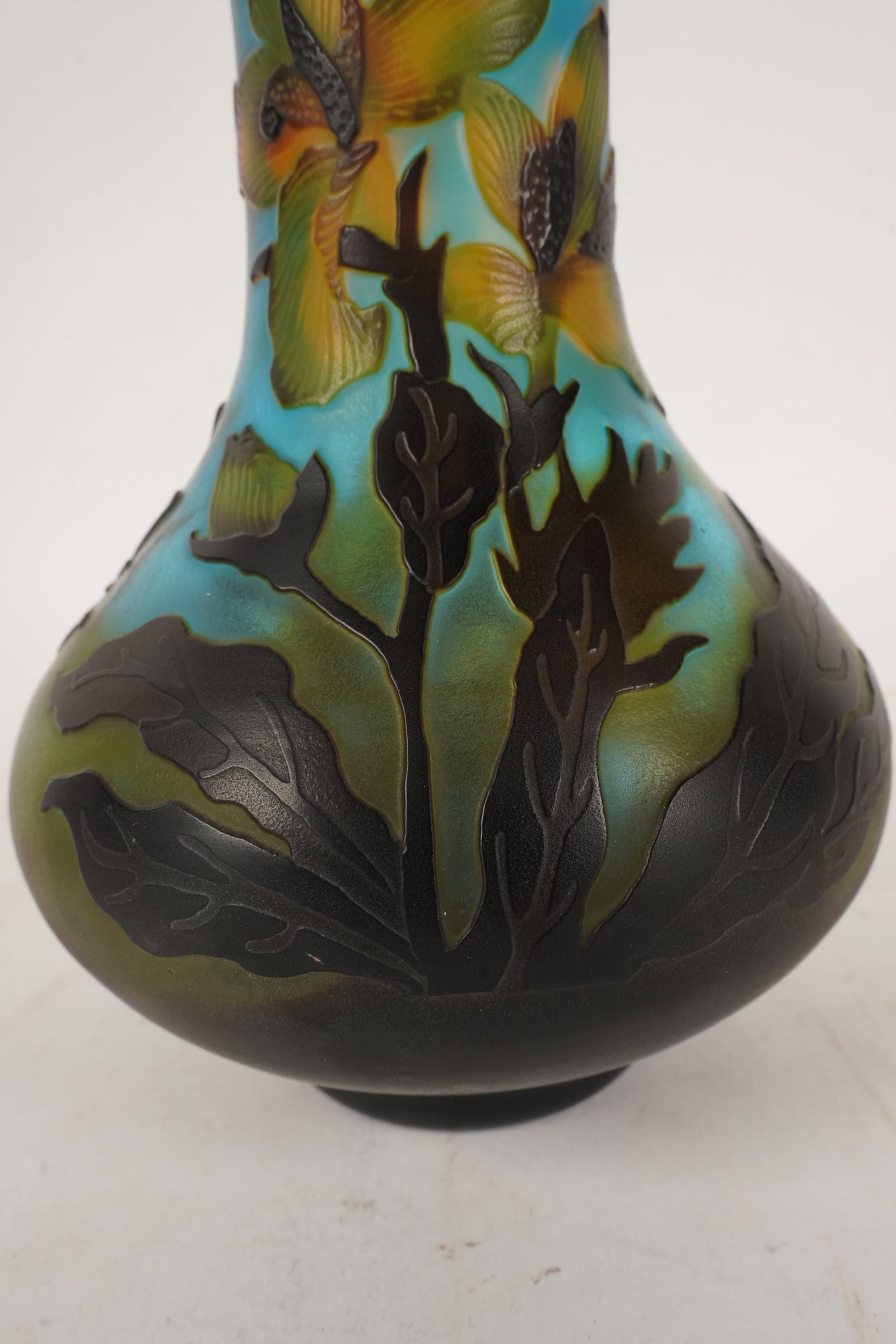 Signed Daum Nancy-Style Three Handle Vase - 4