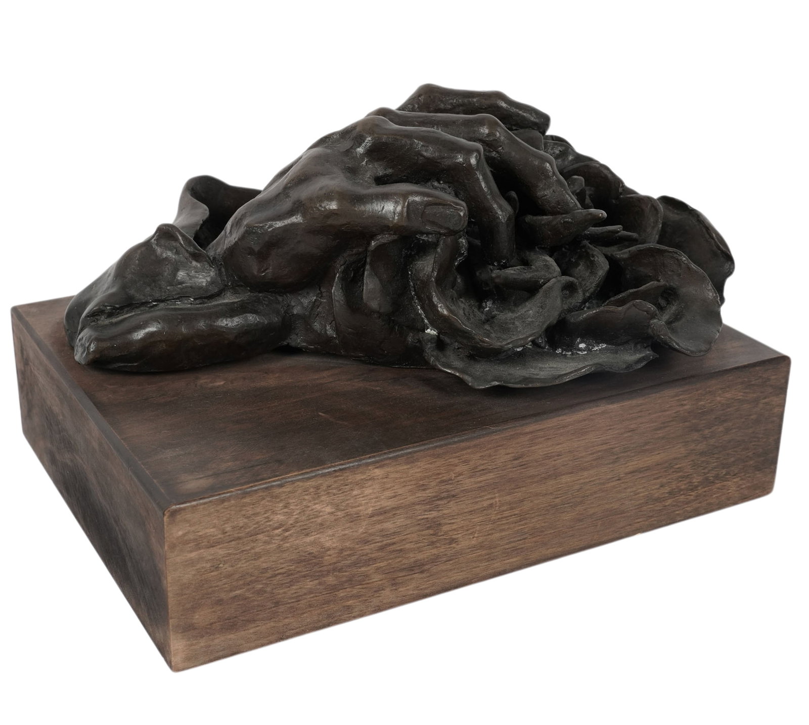 Ilana Goor (b. 1936), Patting: bronze, mounted to wooden plinth, ed. 10/12, signed and numbered in casting, 4 x 11 x 8 in., overall: 6 3/4 x 11 1/4 x 8 1/2 in.