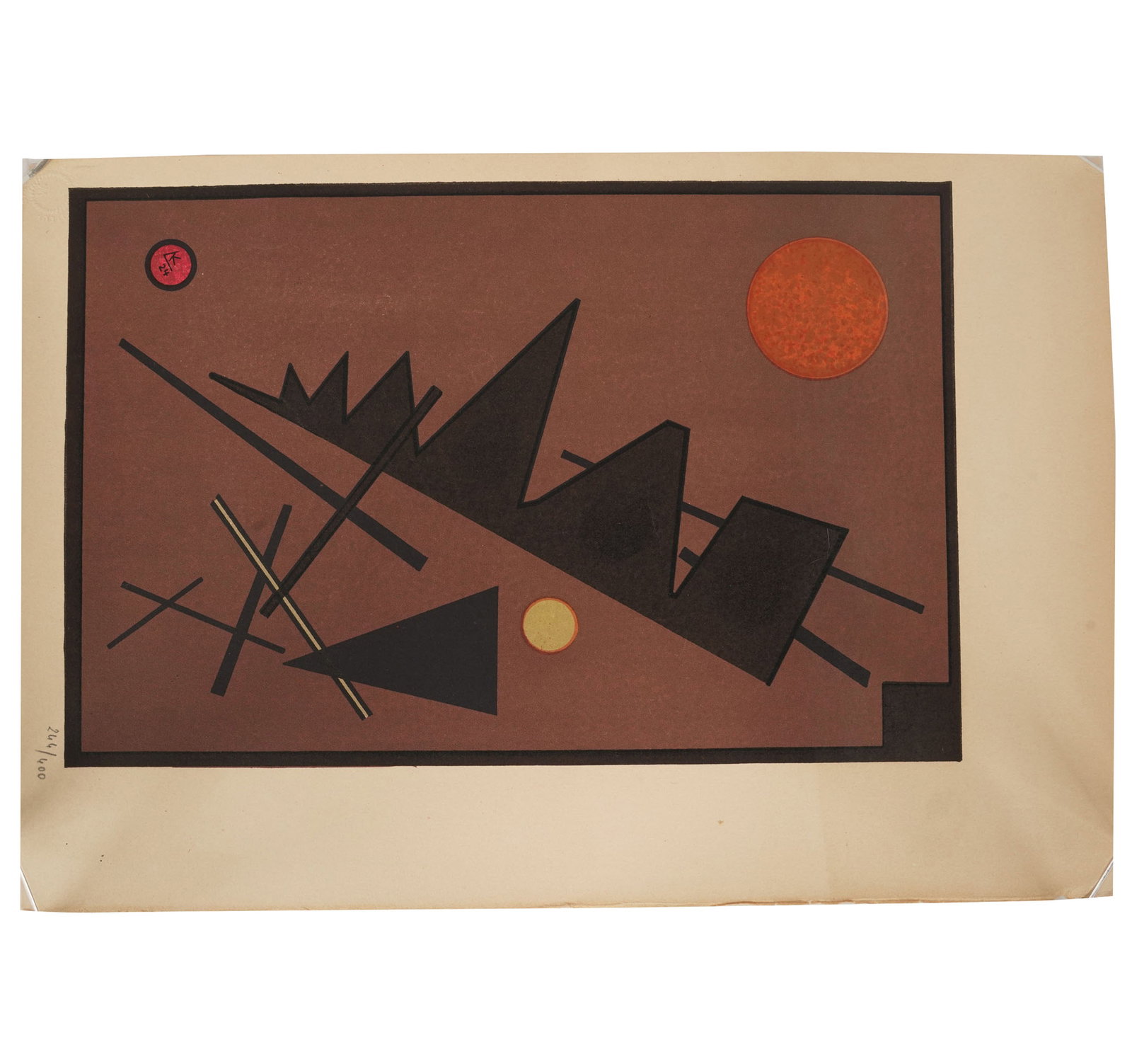 Wassily Kandinsky (1886-1944), Composition: lithograph on paper, pencil-signed, numbered 266/600, with blind stamp lower left, 15 x 10 1/4 in.