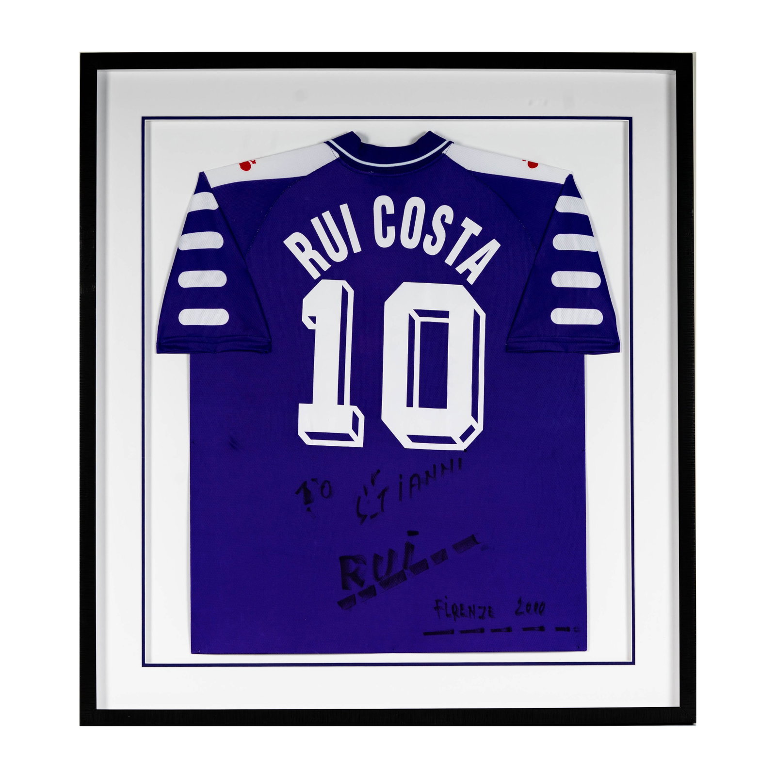A Rui Costa Framed Jersey: signed, 36 x 39 3/4 in.