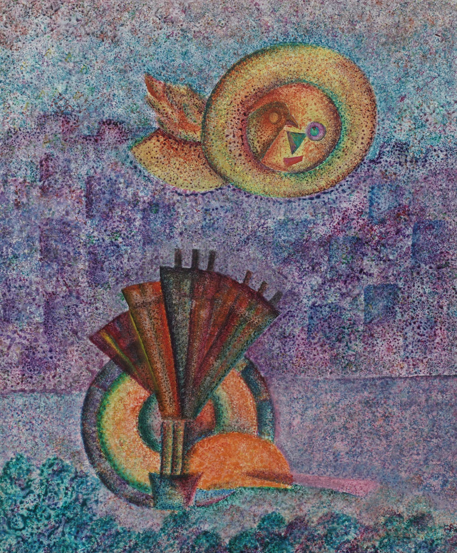 20th Century, Abstract: acrylic on canvas, unsigned, 25 1/4 x 21 in., frame: 34 x 29 1/4 in.