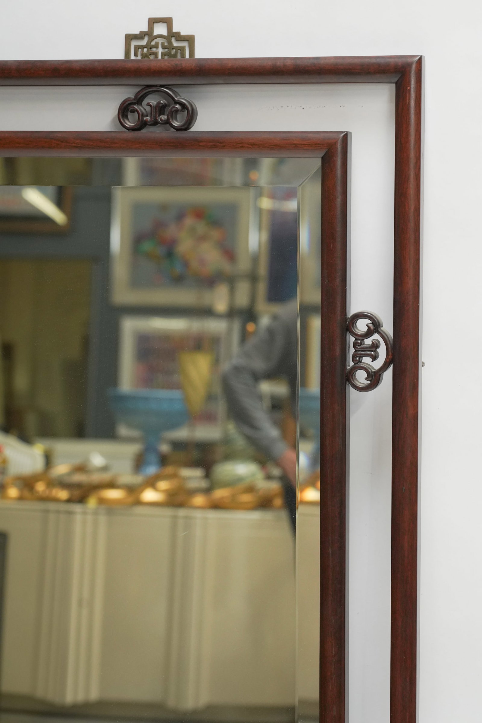 Asian Style Teak Mirror - 2