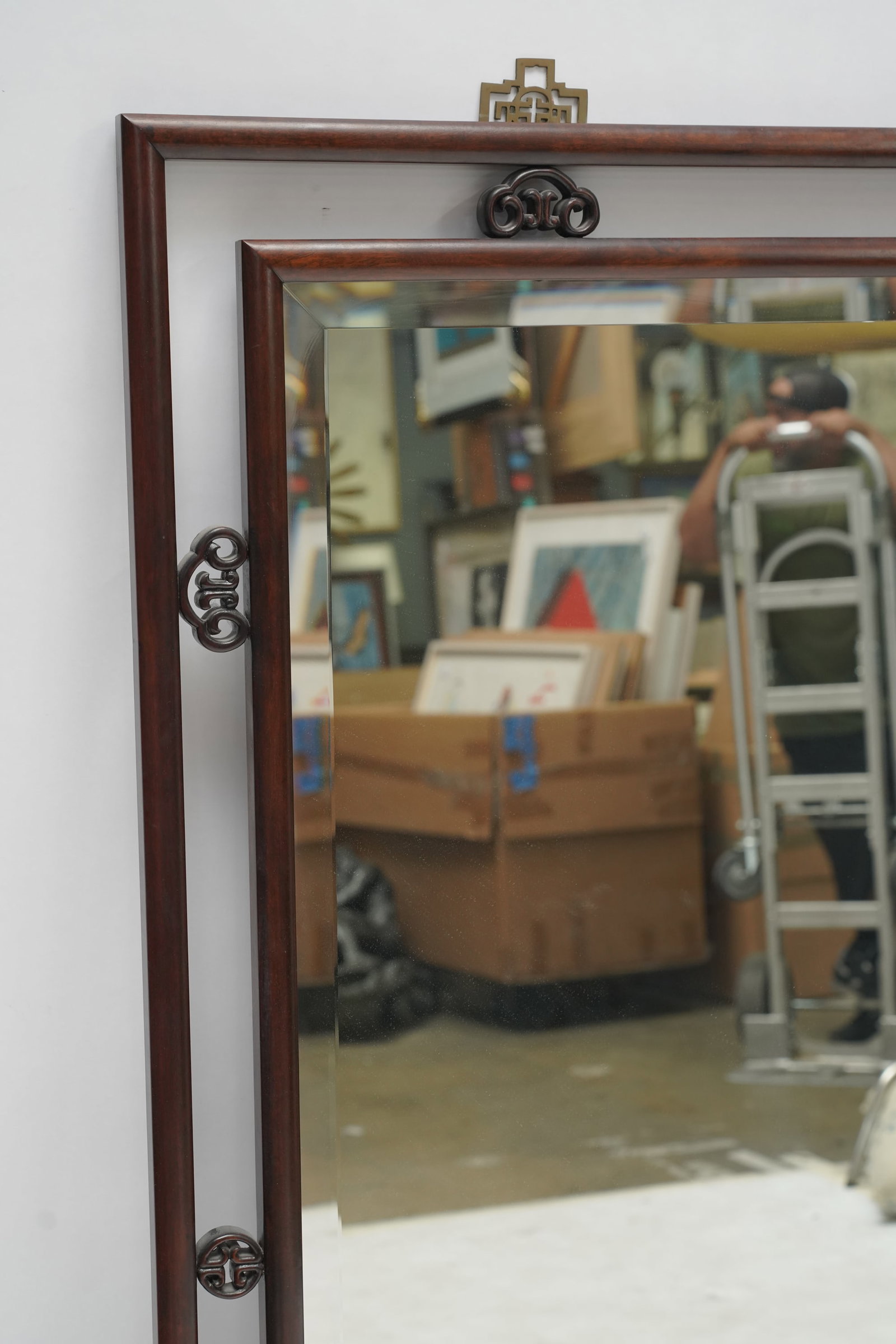 Asian Style Teak Mirror - 5