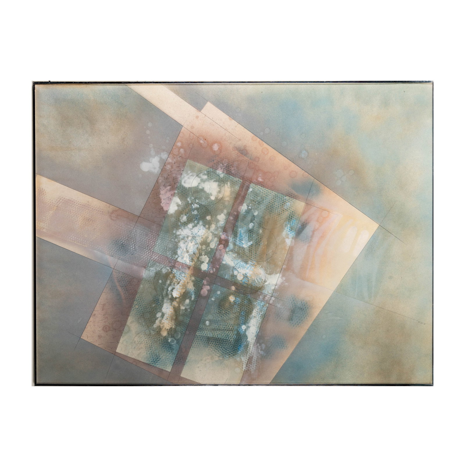 80s Modern Abstract: watercolor on paper, signed and dated 1981, 38 1/4 x 50 1/4 in.