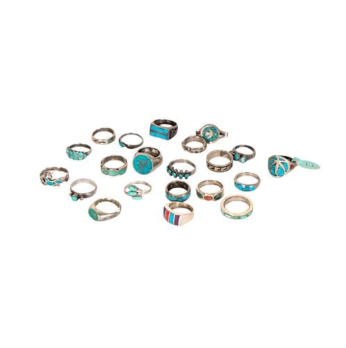 Group Of Assorted Silver and Silver-Tone Bands: Buyer's Premium is 25% on Abell.com Buyer's Premium is 28% on Liveauctioneers.com Including a suite with varying sizes, weighing 97.7 grams