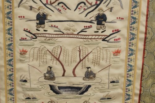 Three Chinese Framed Textiles - 10