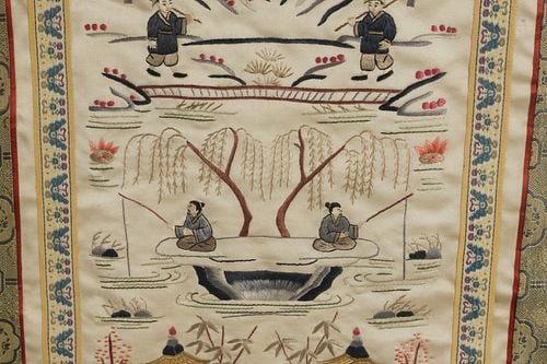 Three Chinese Framed Textiles - 12