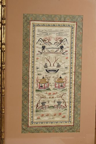 Three Chinese Framed Textiles - 4