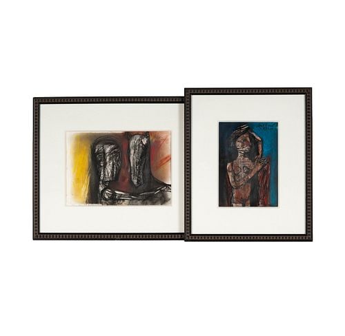 Nelson Dominguez (B. 1947), Two Works: Buyer's Premium is 25% on Abell.com Buyer's Premium is 28% on Liveauctioneers.com largest, sight: 8 1/4 x 12 in., frame: 16 1/4 x 19 3/4 in.