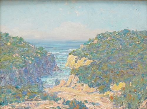 Gary Ray (American, b. 1952): California Coast: Buyer's Premium is 25% on Abell.com Buyer's Premium is 28% on Liveauctioneers.com oil on board, signed, 12 x 16 in.