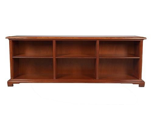 Wood Bookshelf: Buyer's Premium is 25% on Abell.com Buyer's Premium is 28% on Liveauctioneers.com 30 1/2 x 84 x 21 in.