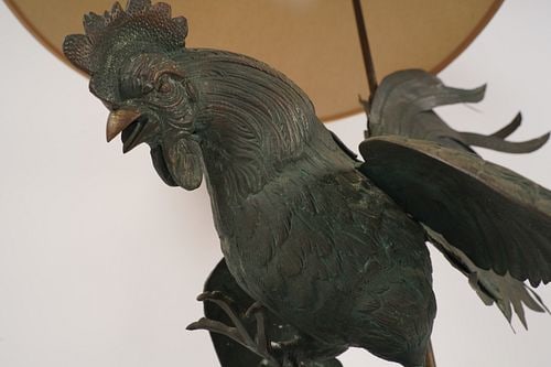 Rooster Bronze Table Lamp - 11