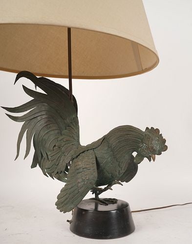 Rooster Bronze Table Lamp - 12
