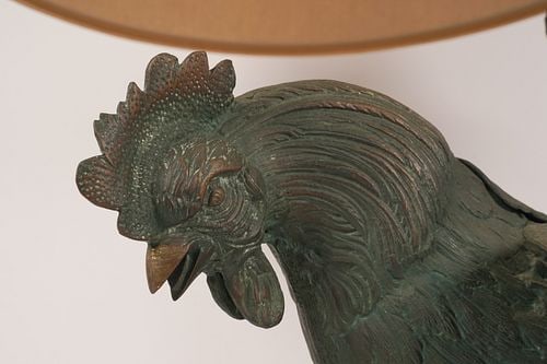Rooster Bronze Table Lamp - 7