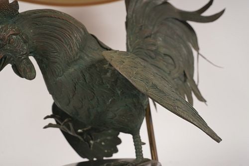 Rooster Bronze Table Lamp - 8