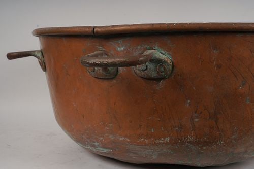 Large Copper Four Handled Caldron - 6