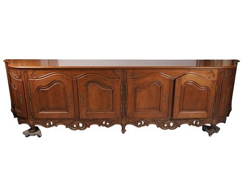 Large Credenza: Buyer's Premium is 25% on Abell.com Buyer's Premium is 28% on Liveauctioneers.com 35 1/4 x 128 1/2 x 21 1/2 in.