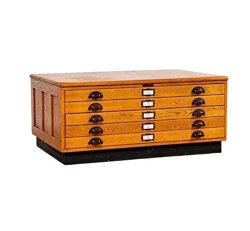 A Light Oak Architects File Cabinet (1 of 9)