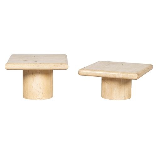 A Pair of Travertine End Tables (1 of 8)