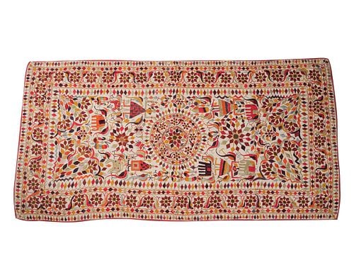 Latin American Tapestry: Buyer's Premium is 25% on Abell.com Buyer's Premium is 28% on Liveauctioneers.com embroidered tapestry, 33 x 65 in.