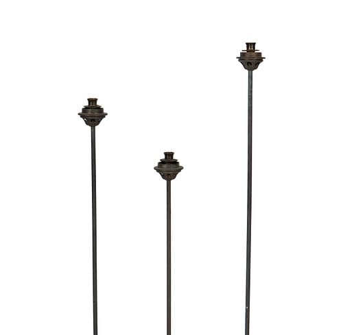 Three Tall Bronze Candlesticks - 2
