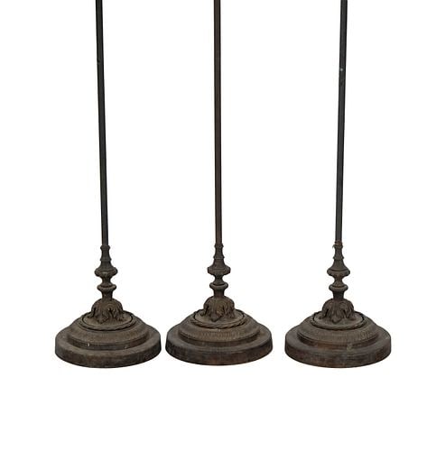 Three Tall Bronze Candlesticks - 3