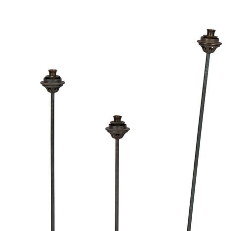 Three Tall Bronze Candlesticks - 4