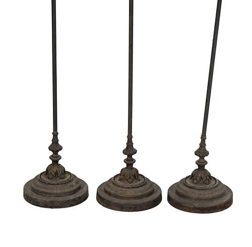 Three Tall Bronze Candlesticks - 5