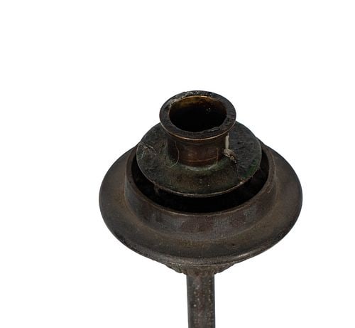Three Tall Bronze Candlesticks - 6