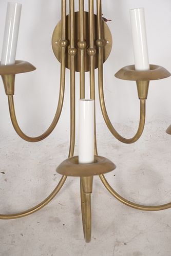 Five Large Modern Brass Five-Light Sconces - 3