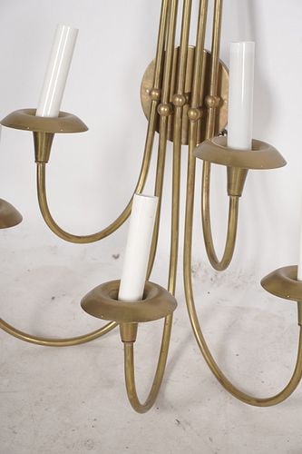 Five Large Modern Brass Five-Light Sconces - 5