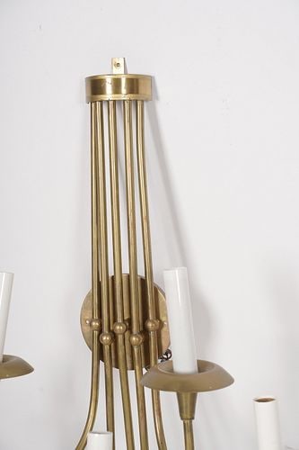 Five Large Modern Brass Five-Light Sconces - 6
