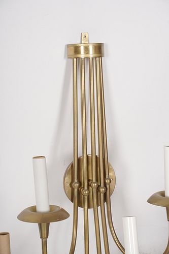 Five Large Modern Brass Five-Light Sconces - 7