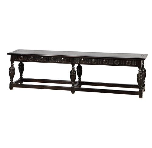 Carved Wood Bench: Buyer's Premium is 25% on Abell.com Buyer's Premium is 28% on Liveauctioneers.com 20 x 71 x 14 in.