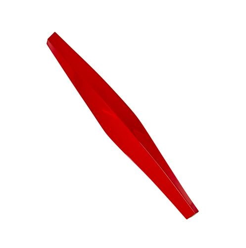 Eric Johnson (California Contemporary): Motto: Buyer's Premium is 25% on Abell.com Buyer's Premium is 28% on Liveauctioneers.com red lacquer on wood, 1991, signed, titled, and dated, 50 x 7 in