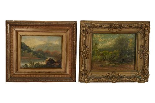 Two Assorted Landscape Paintings: Buyer's Premium is 25% on Abell.com Buyer's Premium is 28% on Liveauctioneers.com largest frame: 15 x 17 in