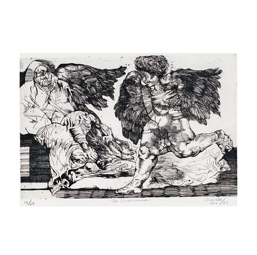 Arevalo Lithograph: Buyer's Premium is 25% on Abell.com Buyer's Premium is 28% on Liveauctioneers.com signed and dated, numbered 15/25, sight: 14 x 20 1/2 in., frame: 23 x 29 1/2 in.