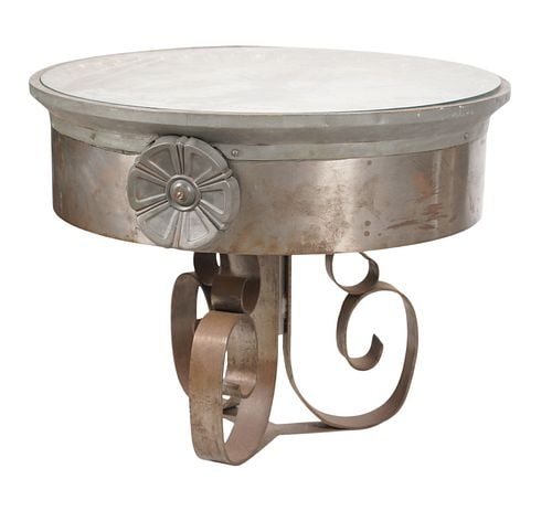 French Clock Side Table: Buyer's Premium is 25% on Abell.com Buyer's Premium is 28% on Liveauctioneers.com 23 x 28 1/2 in.