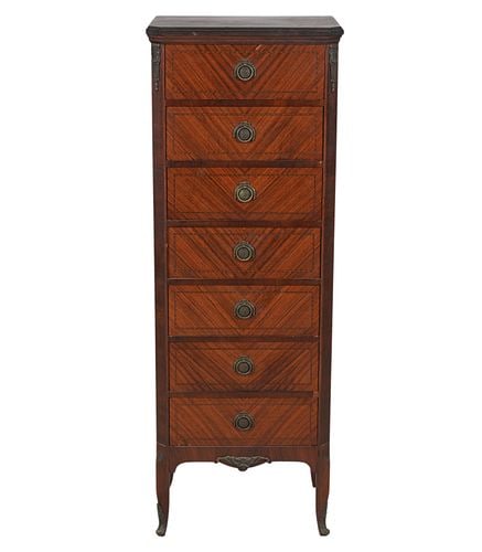 French Narrow Chest: Buyer's Premium is 25% on Abell.com Buyer's Premium is 28% on Liveauctioneers.com 15 x 18 x 13 in.