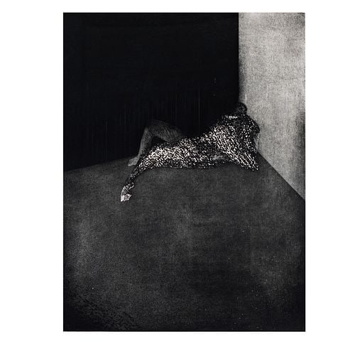 Fritz Scholder (1937 - 2005), Self Portrait in Barcelona: Buyer's Premium is 25% on Abell.com Buyer's Premium is 28% on Liveauctioneers.com etching, ed. 85/120, signed in pencil lower right, sheet: 25 x 19 1/2 in., frame: 33 x 28 1/2 in.