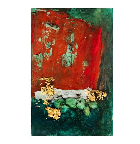 Nicole Bottet (b. 1942), Untitled: Buyer's Premium is 25% on Abell.com Buyer's Premium is 28% on Liveauctioneers.com mixed media, unsigned, 18 1/2 x 11 1/2 in., frame: 26 x 20 1/4 in.