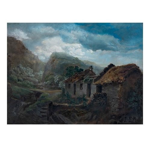 Landscape with House Painting: Buyer's Premium is 25% on Abell.com Buyer's Premium is 28% on Liveauctioneers.com signed J. Elliot, lower right, sight: 14 x 18 1/4 in., frame: 21 26 in.