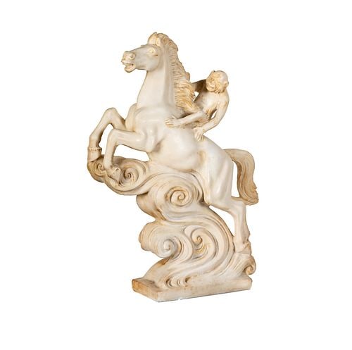 Alabaster Sculpture of Horse and Monkey (1 of 14)