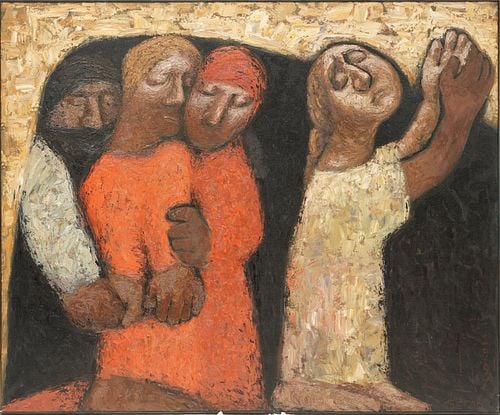 Alexei Begov (Ukrainian, b.1951), Black Earth: Buyer's Premium is 25% on Abell.com Buyer's Premium is 28% on Liveauctioneers.com oil on canvas, 1991, signed, titled, and dated, 54 x 66 in.,