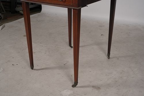 Walnut Inlaid Drop-Leaf Side Table - 5
