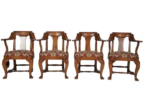 Set of Four Queen Ann Style Armchairs (1 of 14)