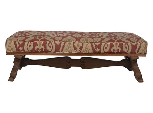 Baroque Style Upholstered Seat Bench (1 of 6)