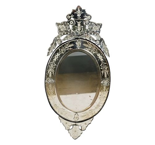 Venetian Wall Mirror: Buyer's Premium is 25% on Abell.com Buyer's Premium is 28% on Liveauctioneers.com 36 x 19 in.