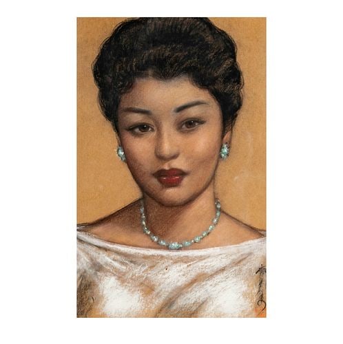 Chinese Pastel Portrait of a Woman: Buyer's Premium is 25% on Abell.com Buyer's Premium is 28% on Liveauctioneers.com signed, 17 1/2 x 10 3/4 in., frame: 23 1/2 x 17 in.